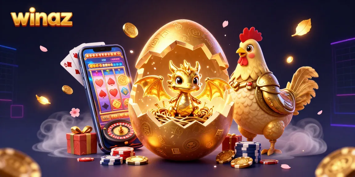 Experience thrilling gameplay at winaz with a golden dragon and vibrant slot elements.