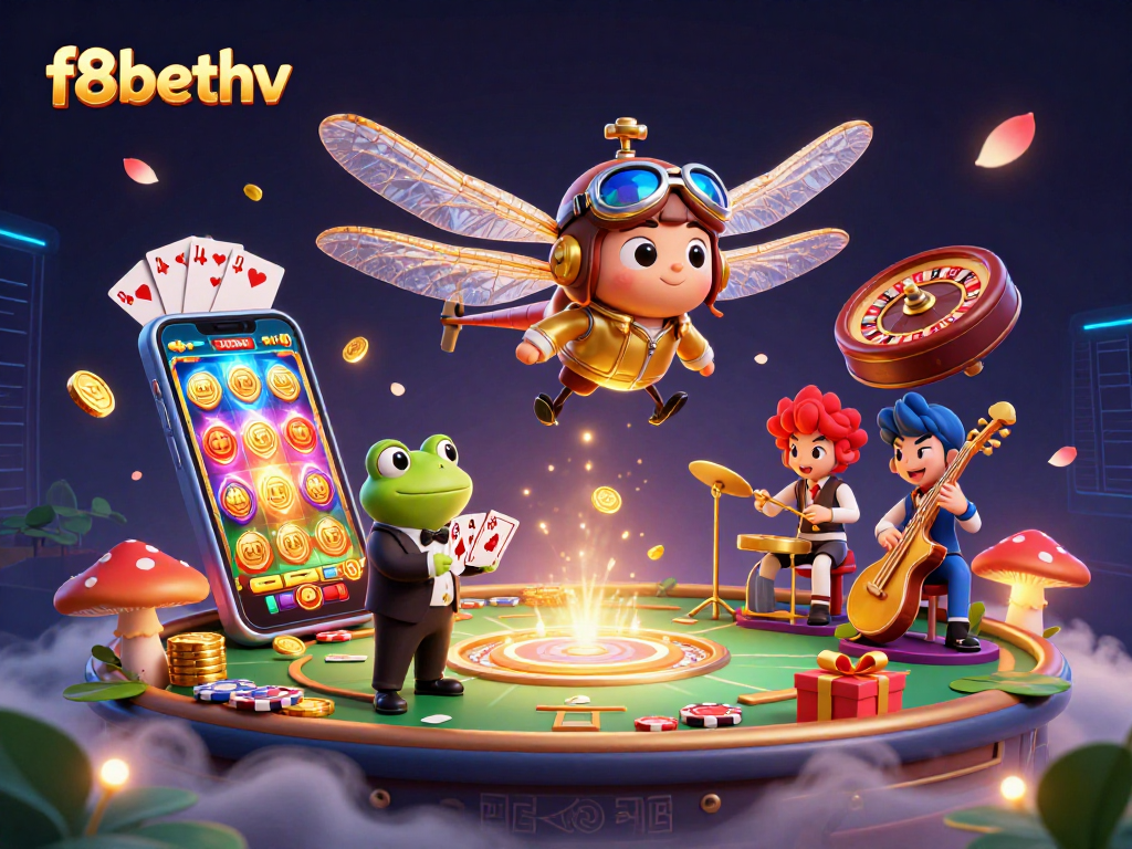 Engage with f8bethv's vibrant casino scene featuring dynamic games and animated characters.