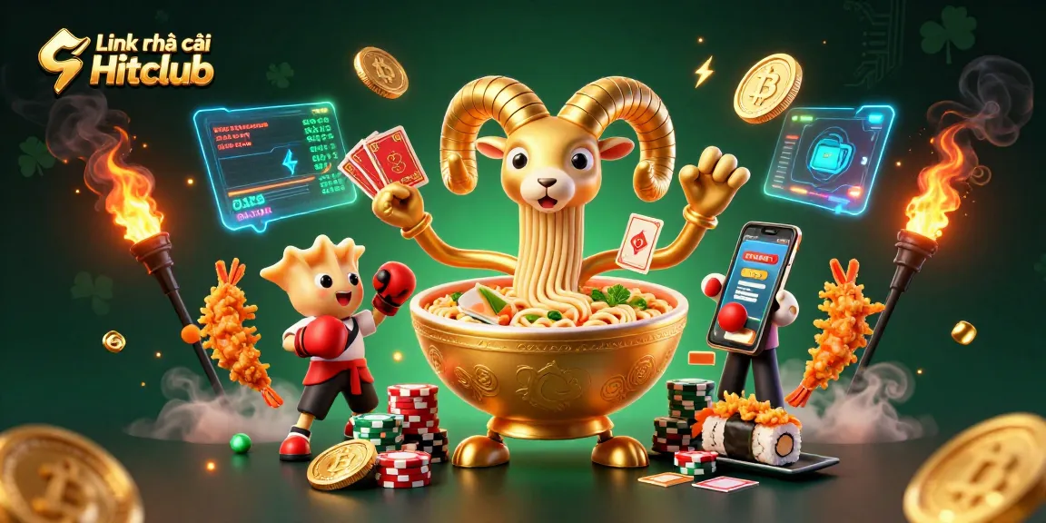 Engage with exciting opportunities using the Link nhà cái Hitclub in this vibrant casino illustration.