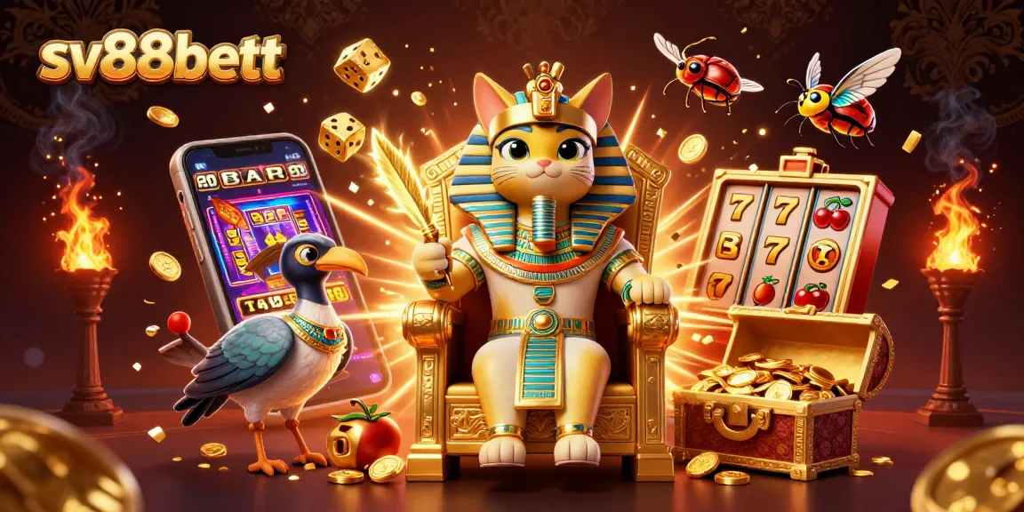 Experience sv88bett's thrilling jackpot scene with vibrant symbols and golden elements bursting into action.