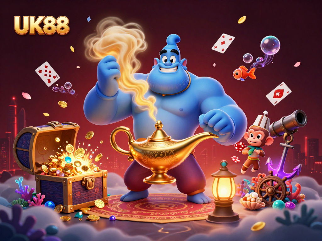 Engage with the magical world of UK88 online casino, featuring a powerful genie and treasures galore!