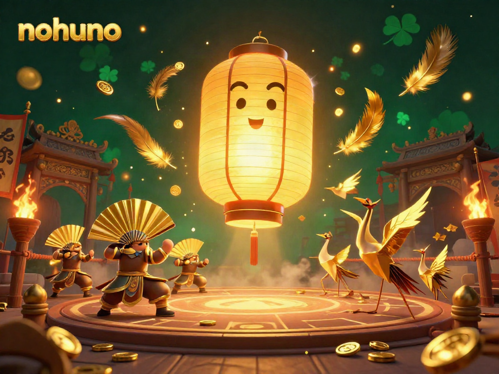 Experience the thrilling gaming world of nohuno with a vibrant, magical casino illustration.