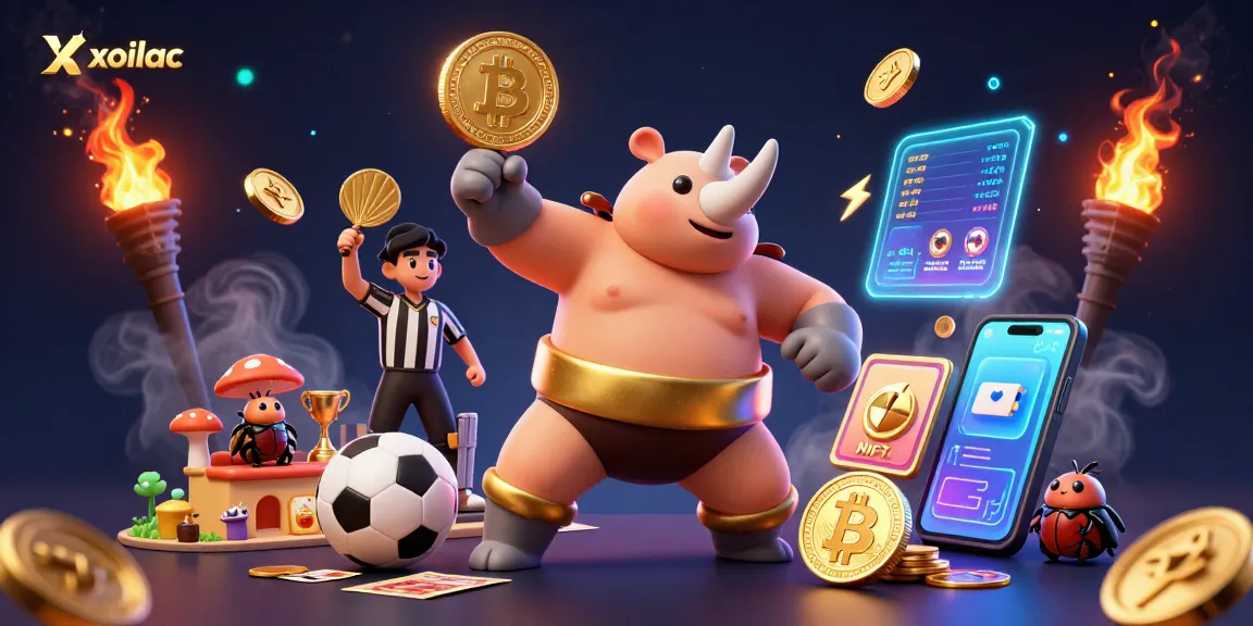 Xoilac enhances the sports betting experience with a dynamic beetle championship scene featuring golden rewards.