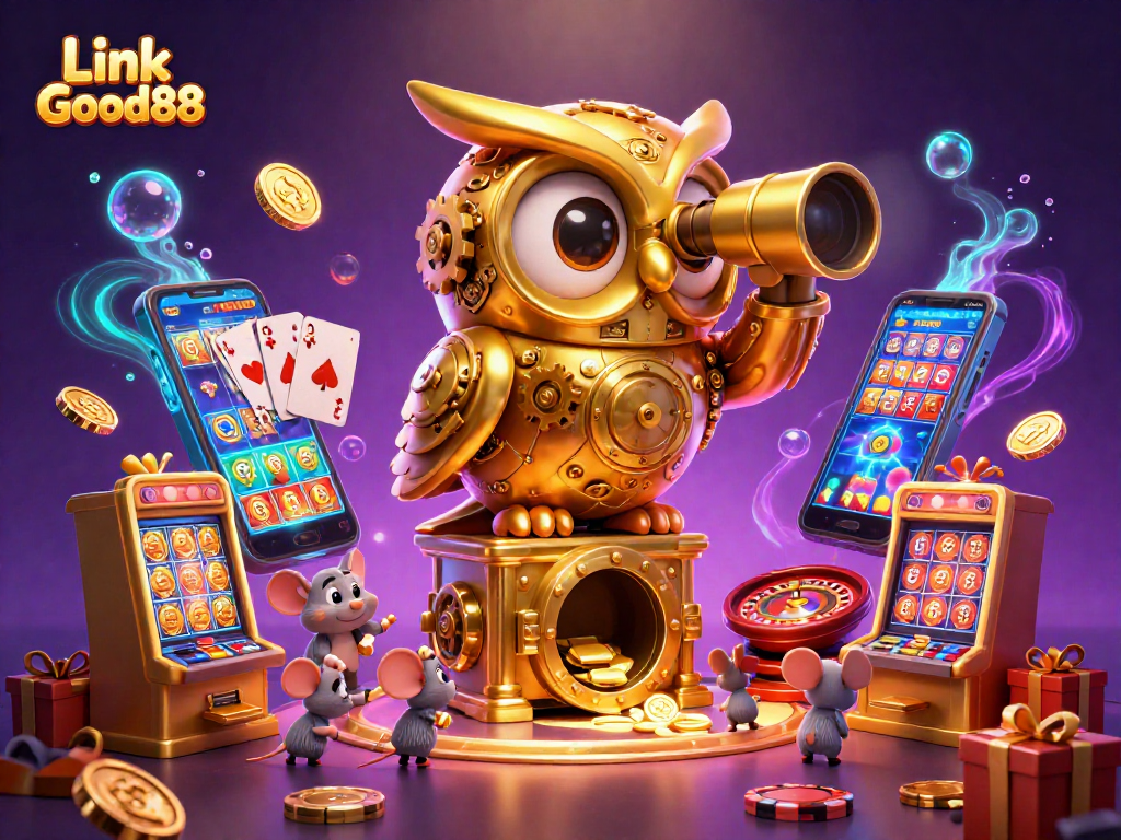 Engage with exciting games at Link Good88, where golden owls and vibrant slots capture the thrill of gaming.