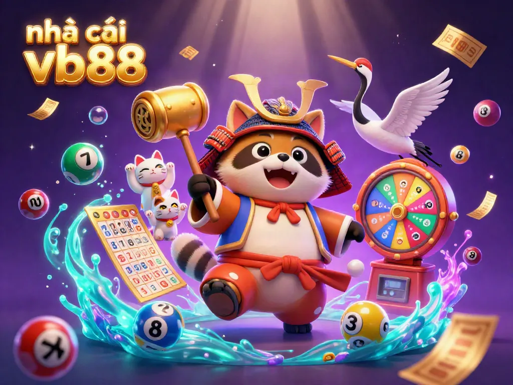 Play and win with nhà cái vb88 featuring cheerful characters amidst vibrant gambling elements.
