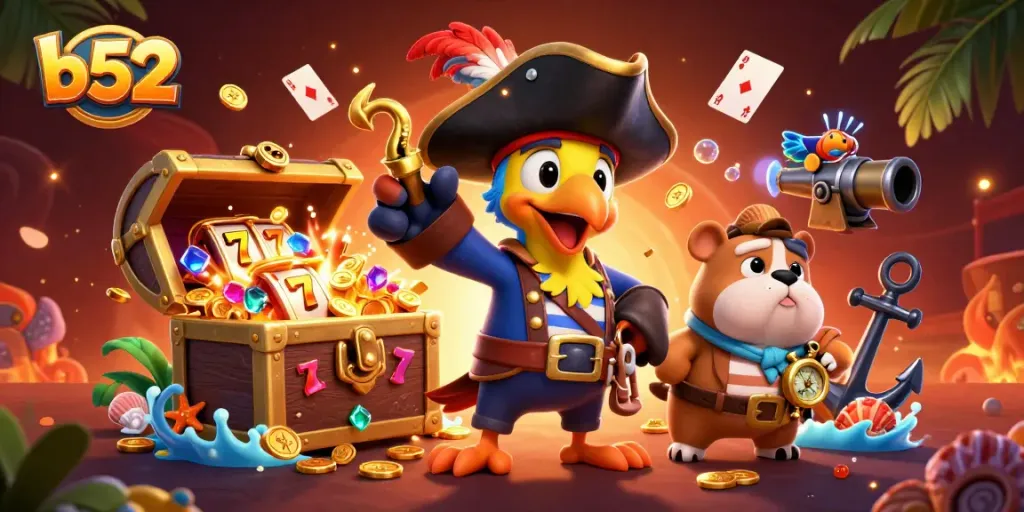 Experience thrilling gameplay at b52 with vibrant slot games and enchanting characters in a lively casino scene.