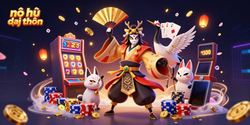 Experience nổ hũ đổi thưởng with captivating 3D characters and winning scenes in a vibrant casino atmosphere.