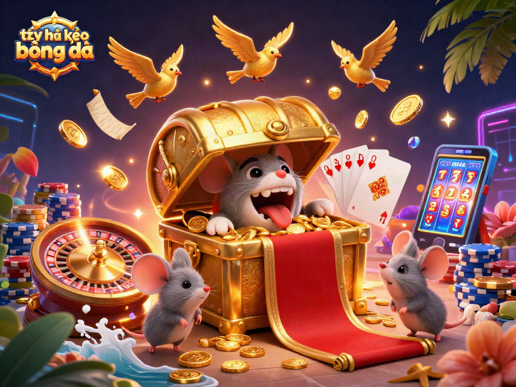 Bet on tỷ lệ kèo bóng đá with dynamic 3D casino imagery featuring vibrant elements and rich details.