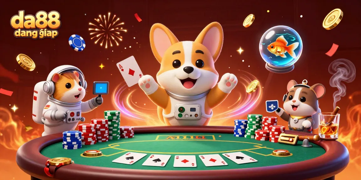Engage with da88 đăng nhập and discover the thrilling space casino adventure with an astronaut corgi.