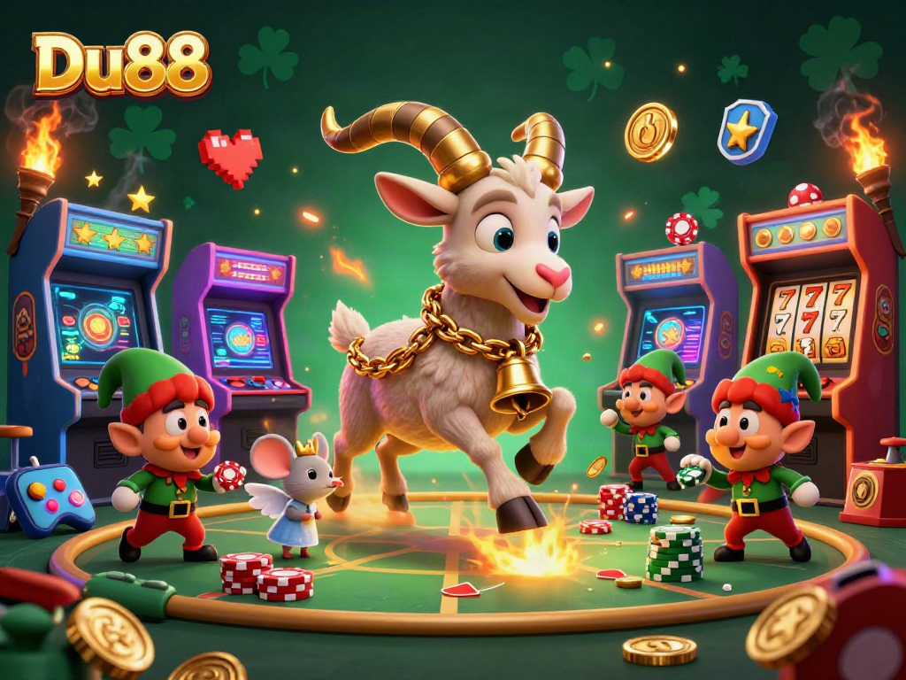 Experience the thrill at Du88, where the Krampus goat oversees a chaotic holiday casino filled with festive mischief.