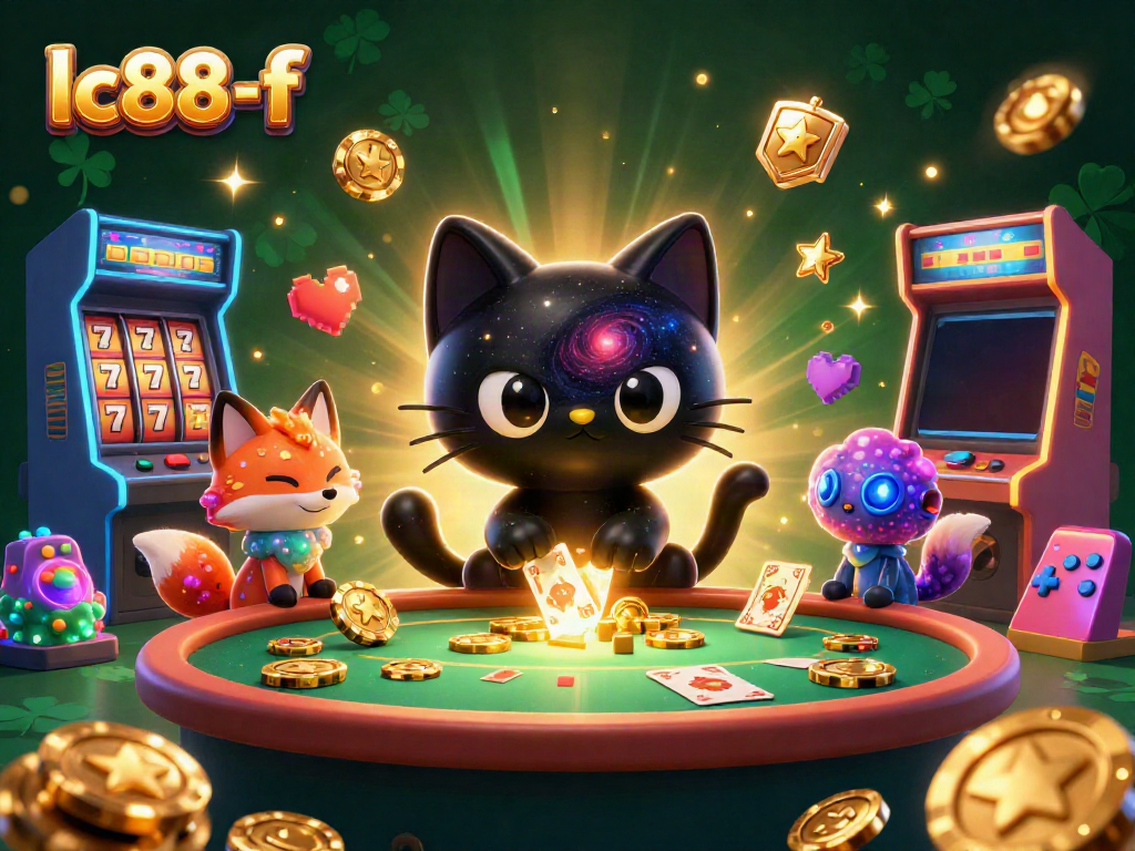 Experience thrilling gameplay with lc88-f, featuring a cosmic casino scene with colorful characters and dynamic action.