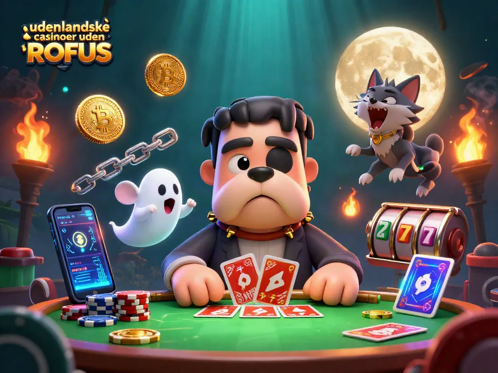 Experience gaming excitement at udenlandske casinoer uden ROFUS with a vibrant 3D gambling scene.