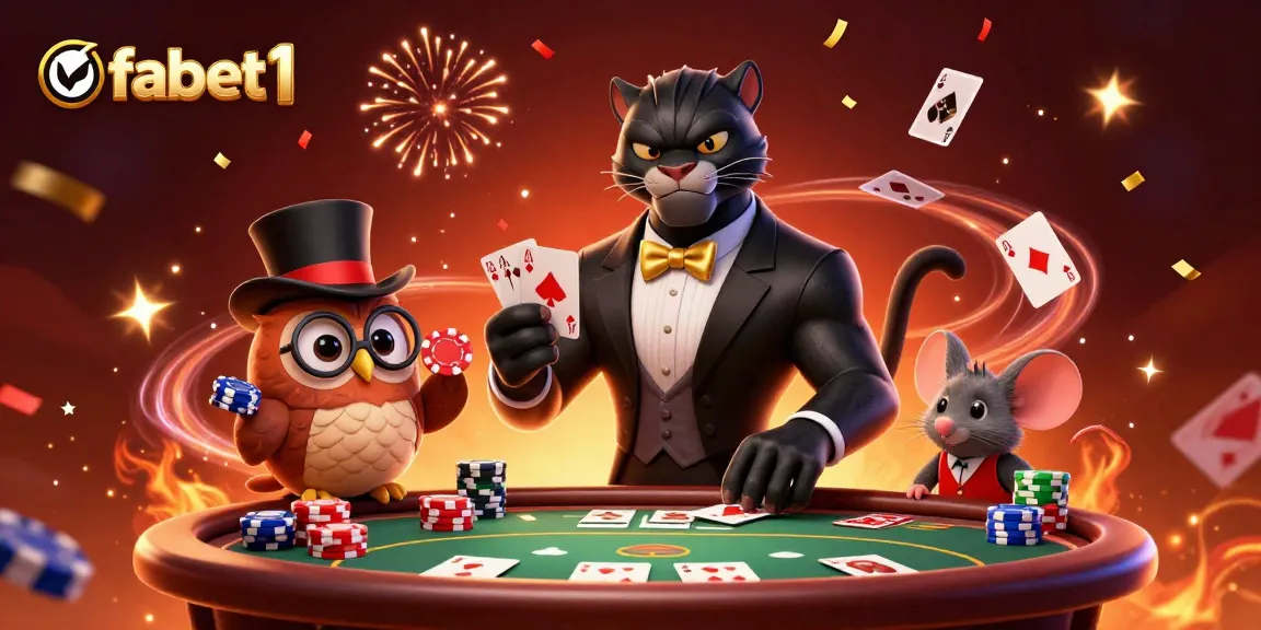Join fabet1's thrilling card games with stylish characters and festive gaming elements!