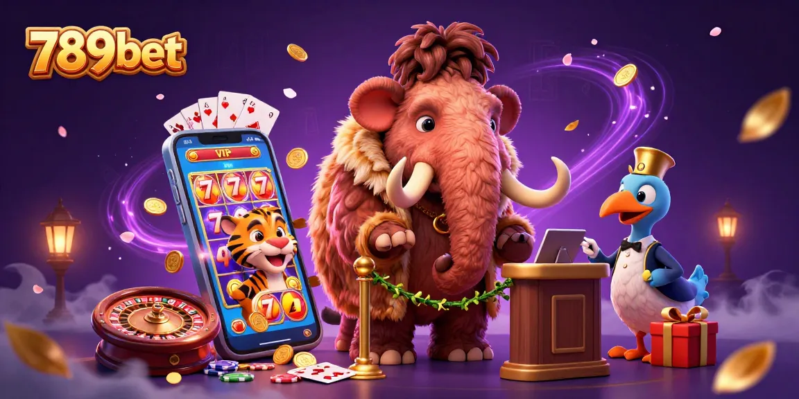 Experience the thrilling ambiance of 789bet's casino with a mammoth bouncer and VIP tiger