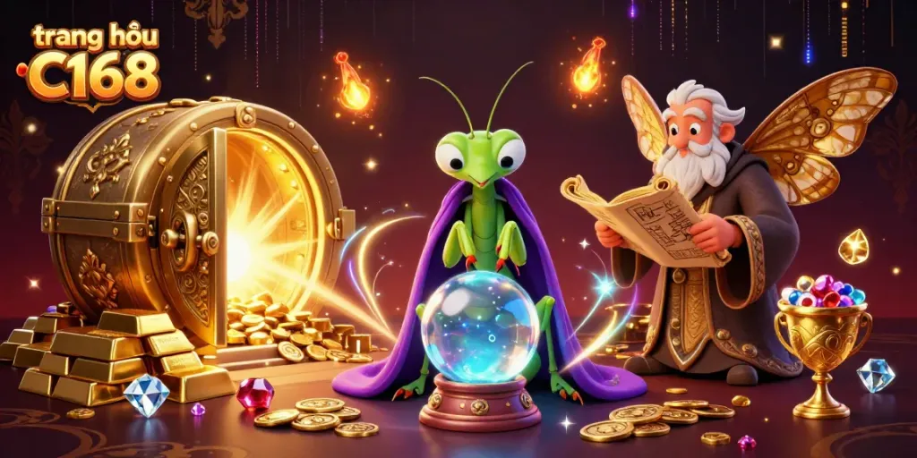 Experience incredible winnings at trang chủ C168 with a vibrant scene showcasing thrilling 3D casino animations.