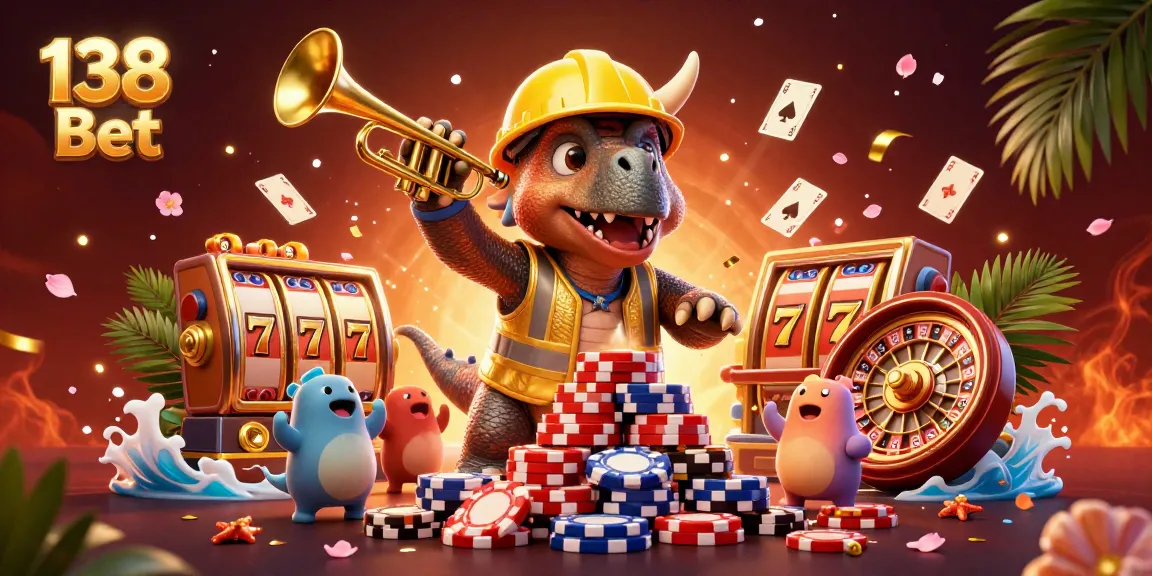 Engage in exciting gameplay with 138 Bet, featuring a vibrant casino scene and thrilling poker chips