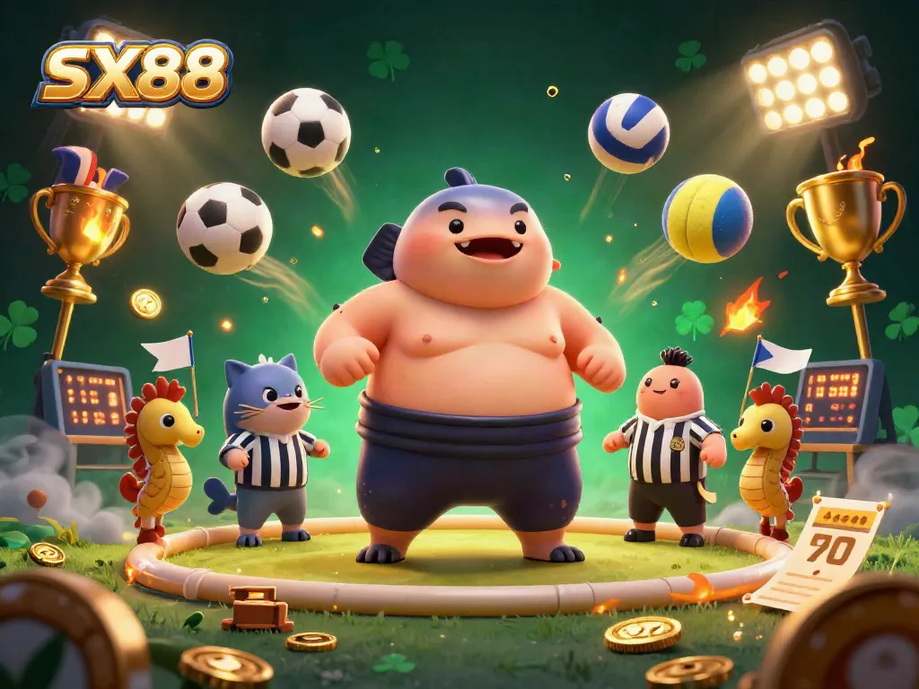 SX88 showcases a lively underwater casino scene with engaging characters and gaming elements.