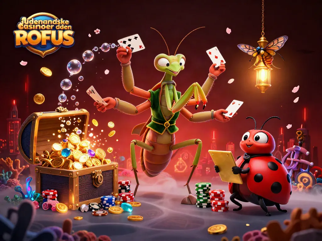 Engage with udenlandske casinoer uden ROFUS in this vibrant illustration of gaming action.