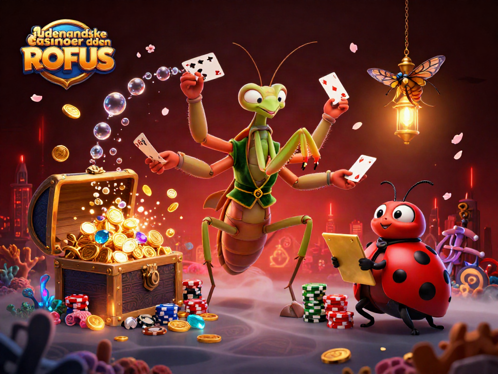 Engage with udenlandske casinoer uden ROFUS in this vibrant illustration of gaming action.