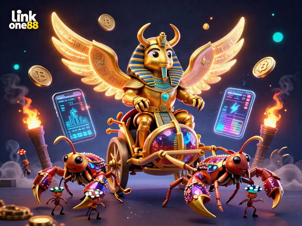 Join link one88 for an exhilarating crypto casino adventure with unique characters in a dynamic scene.
