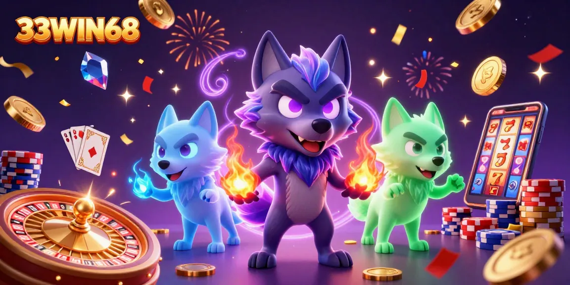 Win big with 33WIN68 at a vibrant online casino showcasing thrilling 3D gaming elements.