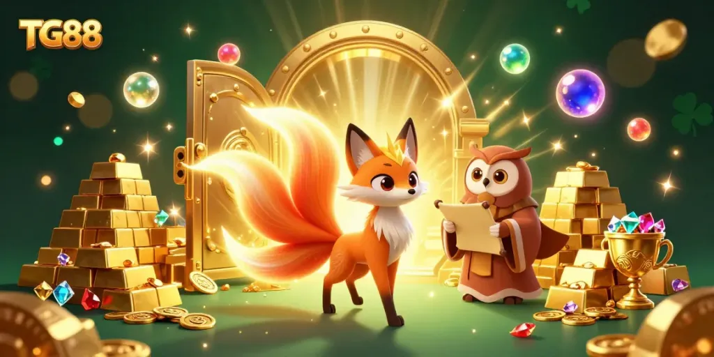 Experience the vibrant TG88 casino adventure with animated spirits, treasures, and excitement.