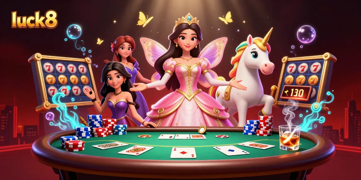 Win big at luck8 with a glamorous 3D casino scene filled with vibrant elements and excitement.