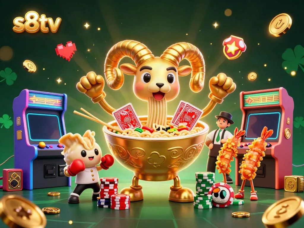 Engage in exciting casino adventures with s8tv's vibrant 3D gaming scene featuring dynamic characters!