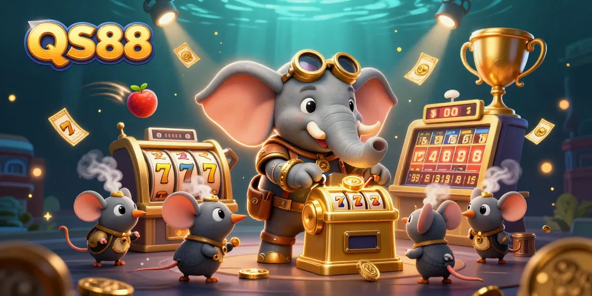 QS88: Thấy được con voi kĩ sư chơi máy slot trong khung cảnh sáng tạo.
