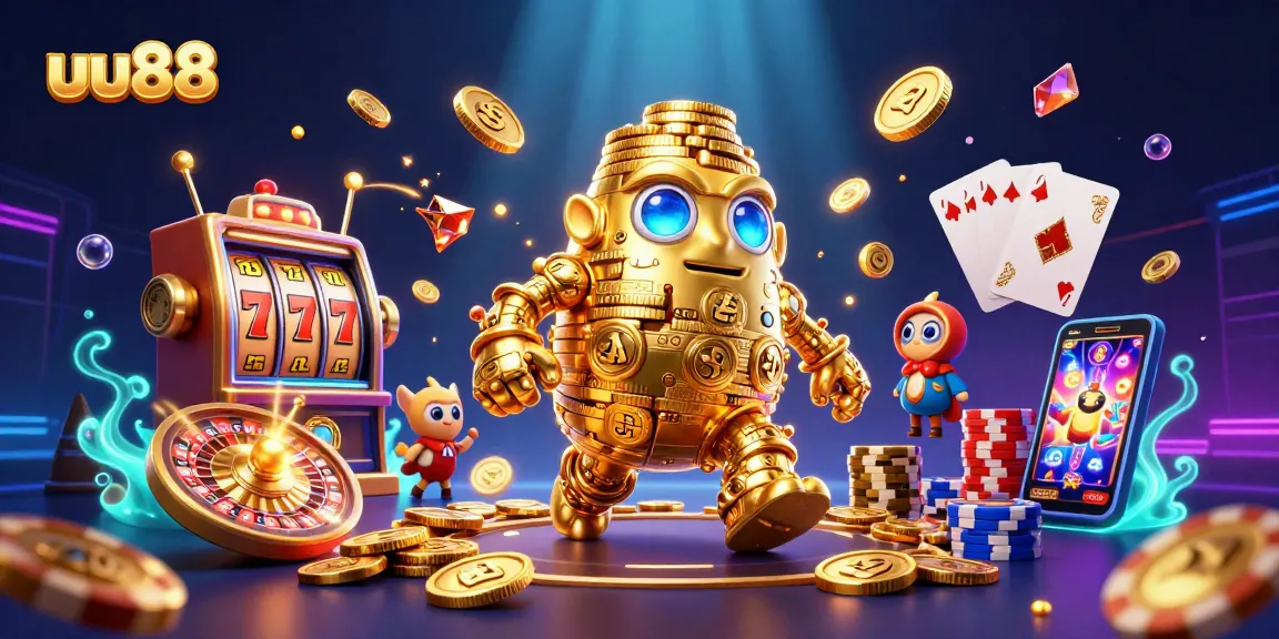 Spin to win with uu88 slot adventures featuring dynamic gold coins and lucky reels.