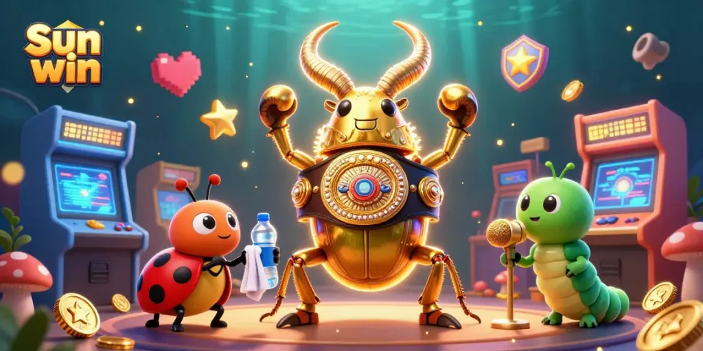 Engage in thrilling gameplay with Sun win, featuring colorful casino elements and dynamic characters.