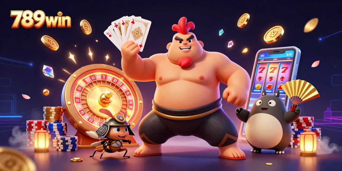 Engage in thrilling gameplay with 789win! Join the exciting casino action featuring dynamic characters and vibrant symbols.