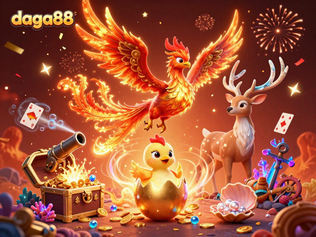 Experience thrilling bets and vibrant action at daga88 amid a rich casino-themed scene.