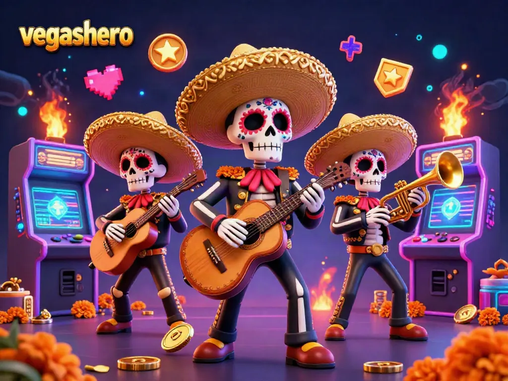 Experience immersive gambling action with vegashero in a vibrant casino-themed illustration