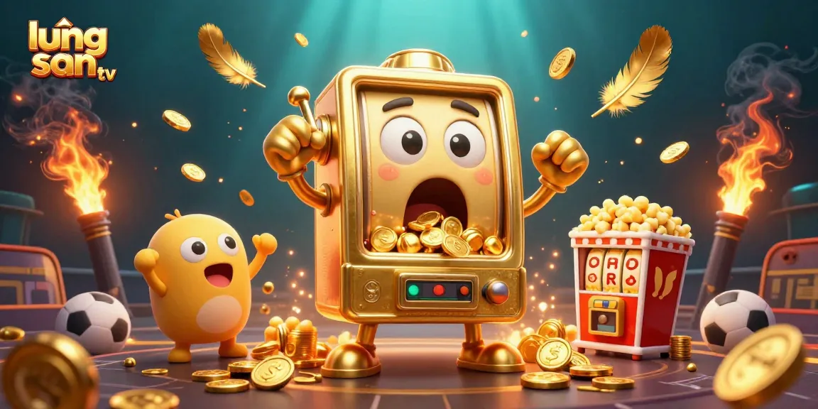 Experience thrilling moments at lương sơn tv as slot machines celebrate big wins with coins pouring out.